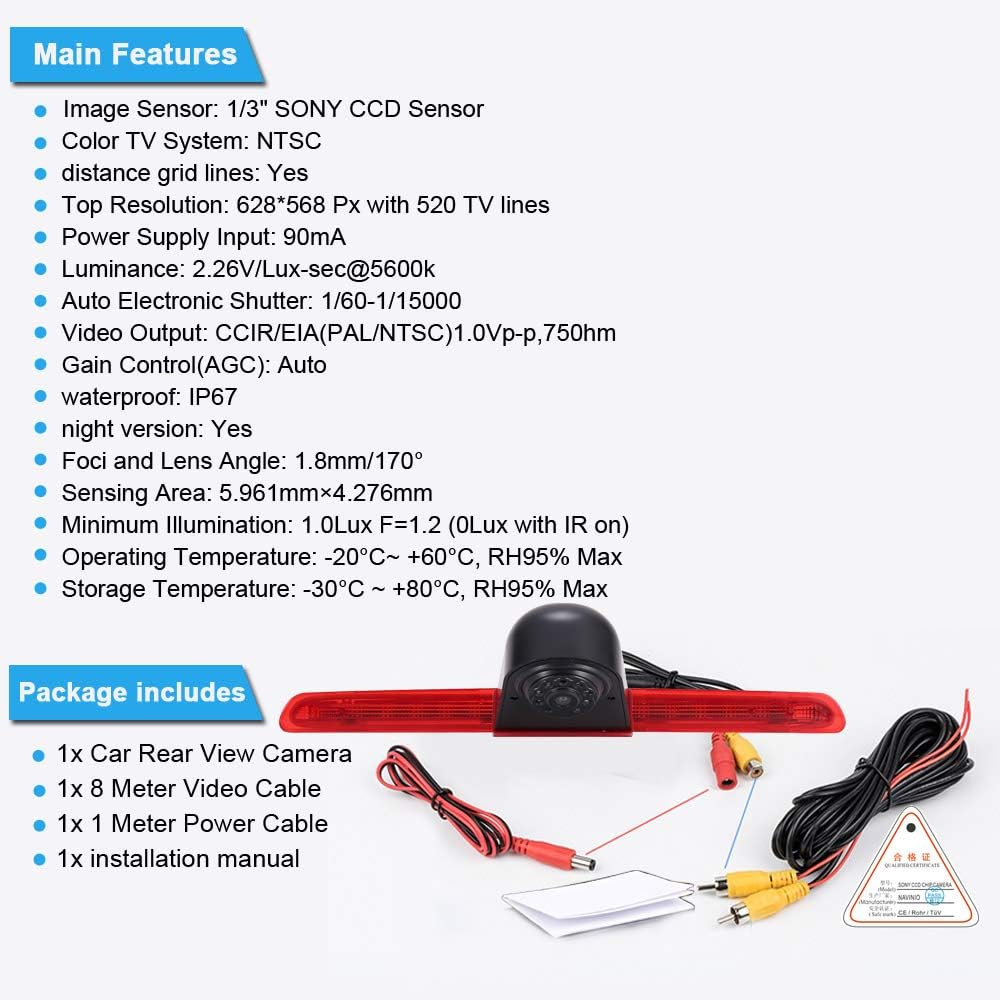 Auto Bremsleuchte Rückfahrkamera Van Transporter Bremslicht für VW T6 Heckklappe Hochdach Bremsleuch