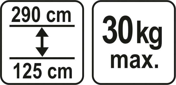 YATO Profi Teleskopstütze Deckenstütze 125-290 cm 30 kg Montagestütze Blitzspanner