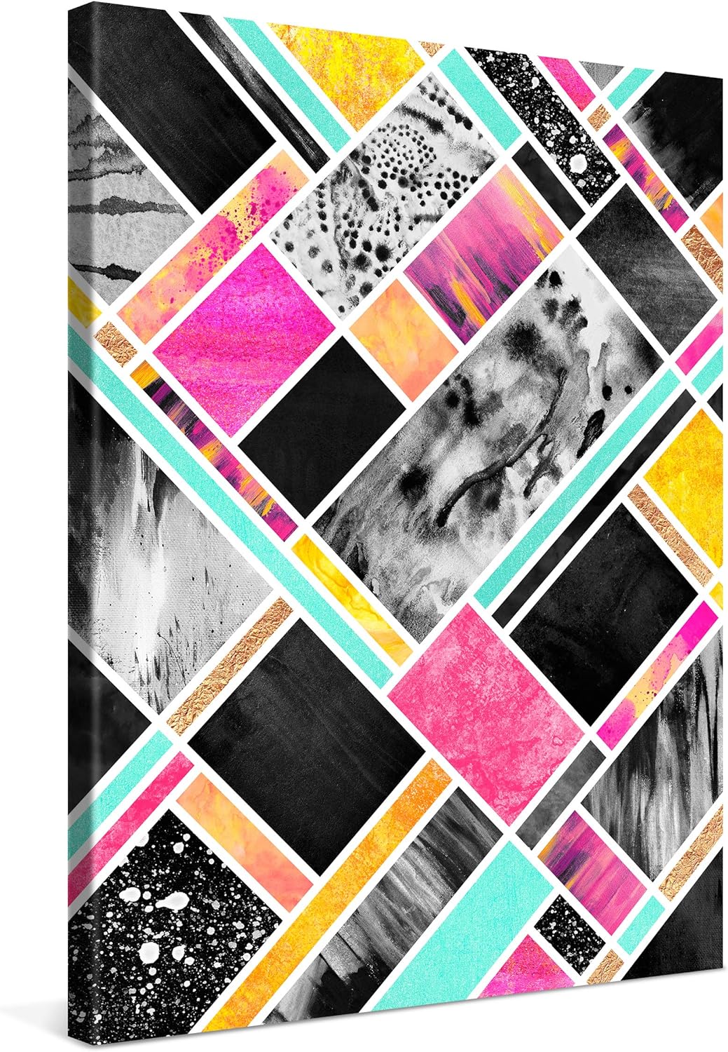 PICANOVA – Blocks 60x80cm – Premium Leinwanddruck – Kunstdruck Auf 2cm Holz-Keilrahmen Für Schlaf- U