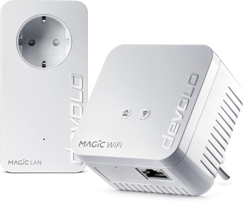 devolo Magic 1 - 1200 WiFi Mini-Starterkit, kompaktes Set, 2 Powerline-WiFi-Adapter für sicheres Hei