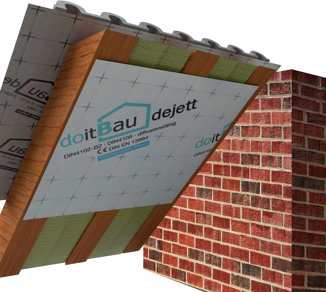 doitBau dejett 2 Dampfbremsfolie 1,5m x 50m, Profi Klimamembran Dampfbremse, feuchteregulierend u. a