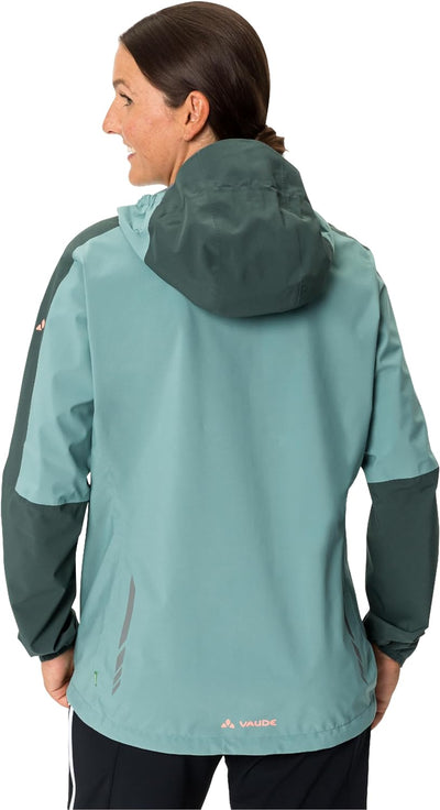 VAUDE Women's Moab Rain Jacket II - Regenjacke Damen - wasserdichte Radjacke 44 dusty moss, 44 dusty