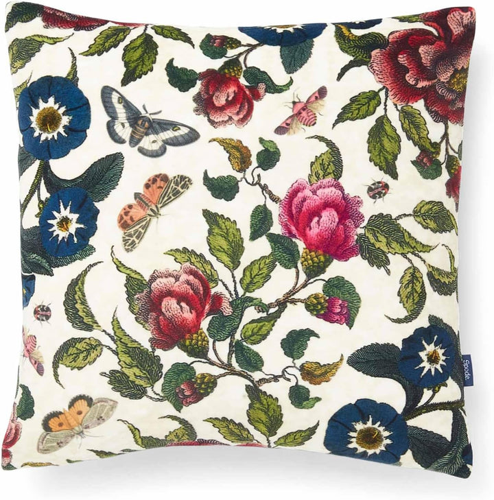 Spode Creatures of Curiosity Kissen mit Blumenmuster, 30 x 30 cm, cremefarben