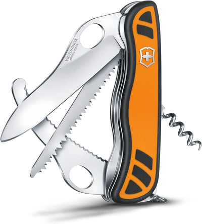 Victorinox Taschenmesser Hunter XT Grip (6 Funktionen, Feststellbare Waidklinge, Kordel) orange/schw