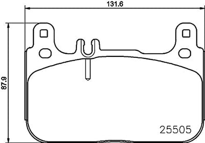 HELLA PAGID 8DB 355 021-941 Bremsbelagsatz - T2401 - Dicke/Stärke: 17.7mm - Bremssystem: Brembo - fü