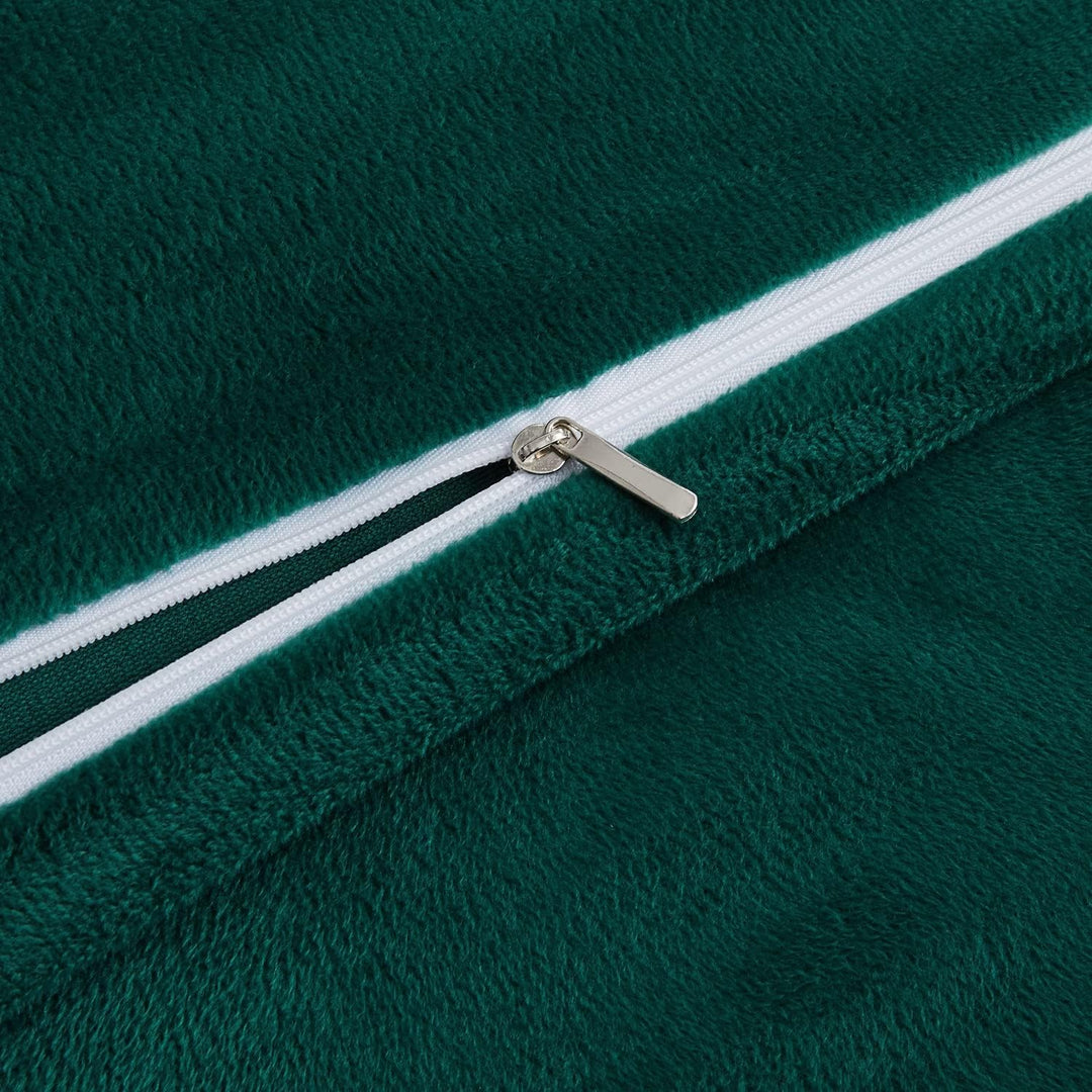 Luofanfei Fleece Winter Plüsch Bettwäsche 135x200 Dunkelgrün Grün Warme Kuschel Samt Flauschige Bett