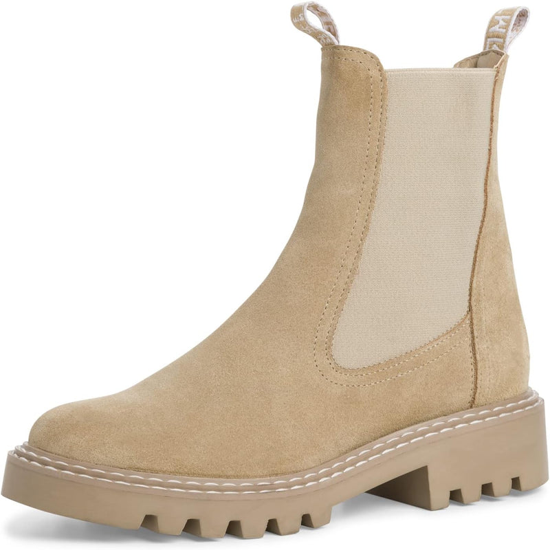 Tamaris Damen Ankle Boots, Frauen Stiefeletten,Wechselfussbett 36 EU Beige Beige Suede, 36 EU Beige