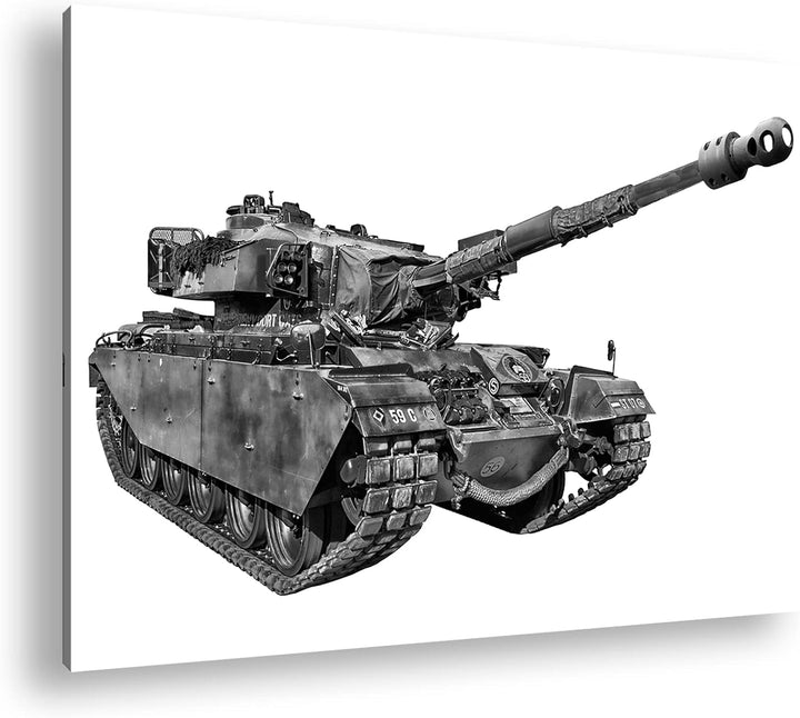 deyoli gewaltiger Panzer im Einsatz Format: 80x60 Effekt: Schwarz&Weiss als Leinwandbild, Motiv fert