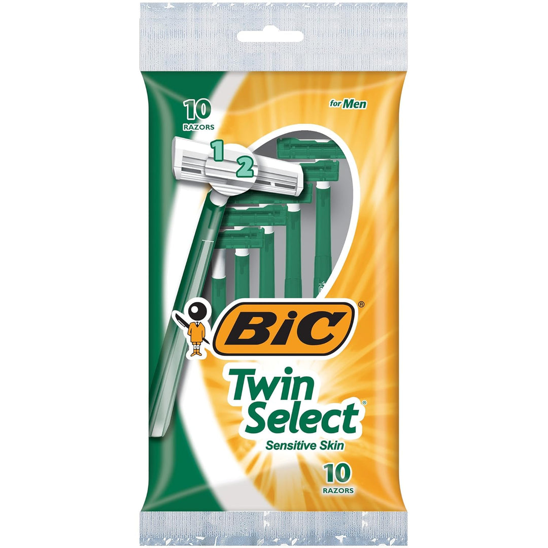 Bic Twin Select, Sensitive Skin, Disposable Shaver for Men, 10-Count Packages (Pack of 3) by Bic BEA
