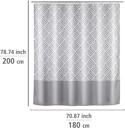 WENKO Anti-Schimmel Duschvorhang Echo, antibakterieller Textil-Vorhang mit Antischimmel Effekt, wasc