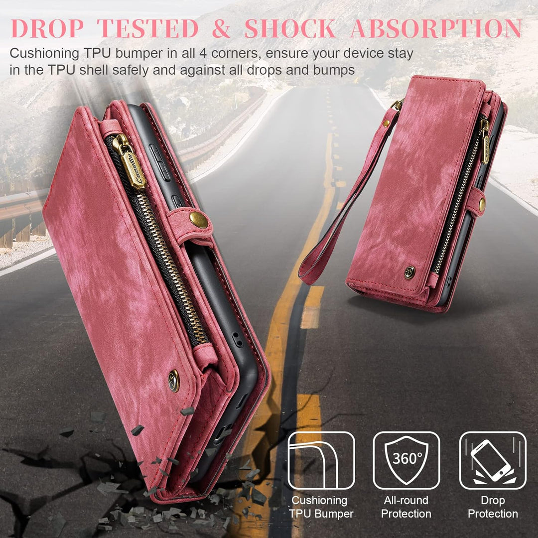 UFinetech Abnehmbar Samsung Galaxy S20 FE Hülle Tasche Handy Leder TPU Kartenfach Flip Magnetisch Re