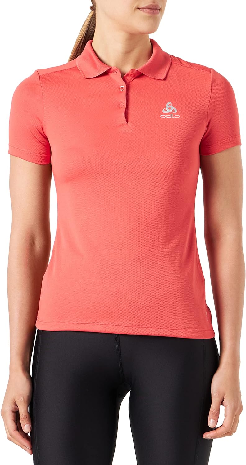 Odlo Damen F-Dry Kurzarm Polo Shirt XS Cayenne, XS Cayenne