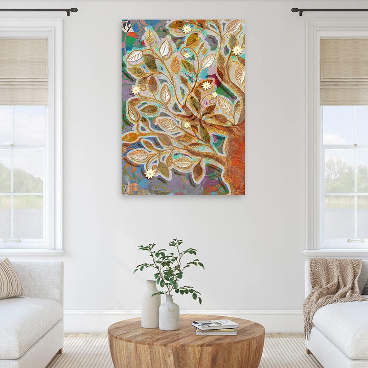 Feeby Bilder Baum des Lebens Gustav Klimt XXL 80x120 cm 1Teilig Wohnzimmer Schlafzimmer Modern Wandb