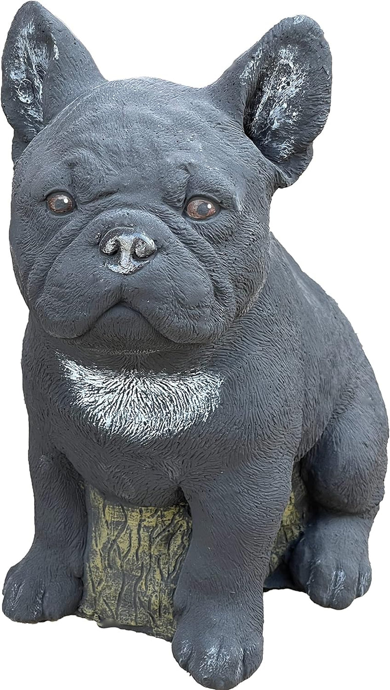 Stone and Style Steinfigur Frenchie schwarz Französische Bulldogge frostfest