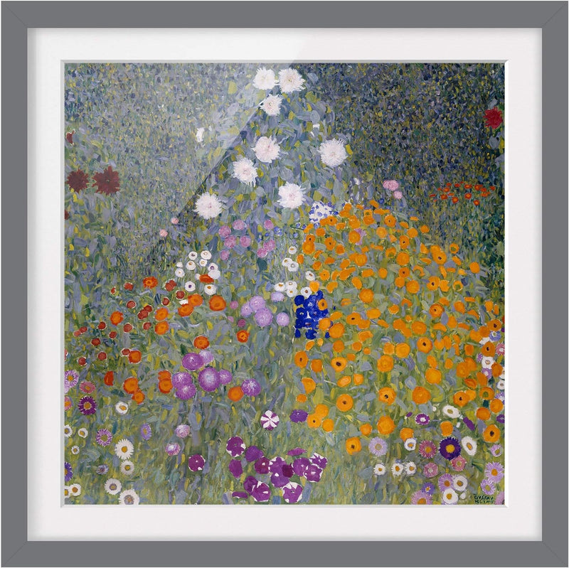 Bild mit Rahmen - Gustav Klimt - Bauerngarten - Rahmenfarbe Grau, 70 x 70 cm 70cm x 70cm Grau, 70cm