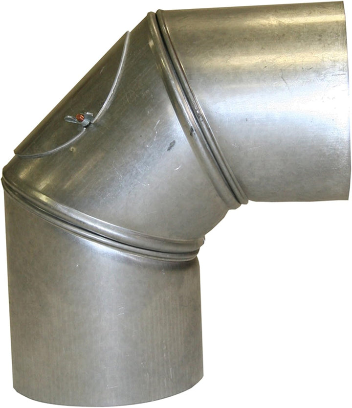 Kamino Flam Bogenknie silber mit Tür, Winkel von 90°, Abgasrohr aus feueraluminiertem Stahl, rostfre