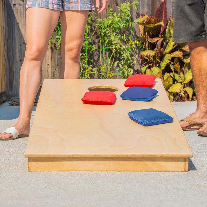 GoSports Zweiseitige Cornhole Sitzsäcke – Slide and Stop Regululation Turnier-Sitzsäcke, 8 Stück Rot