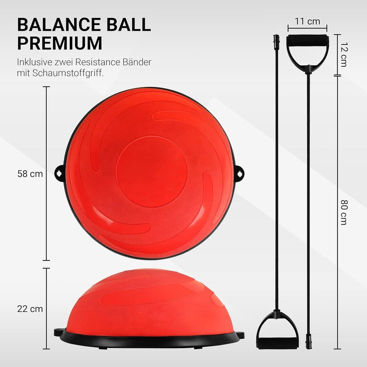 Balance Ball Trainer Premium | Gymnastikball + Expander & Pumpe - beidseitig nutzbar | Balance Train