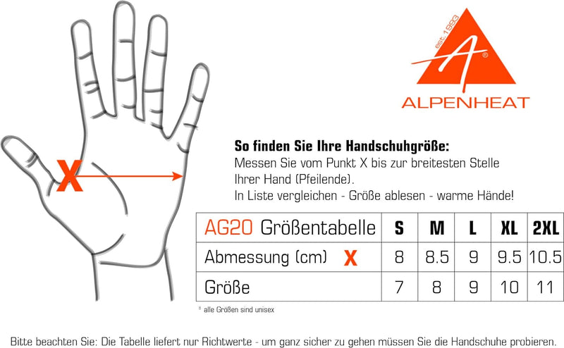 Alpenheat Unisex Beheizte Handschuhe von Fire-Ski Winter Accessory Set, Schwarz, 110