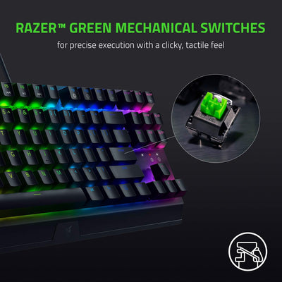 Razer BlackWidow V3 Tenkeyless (Green Switch) - QWERTY Layout Single, Single