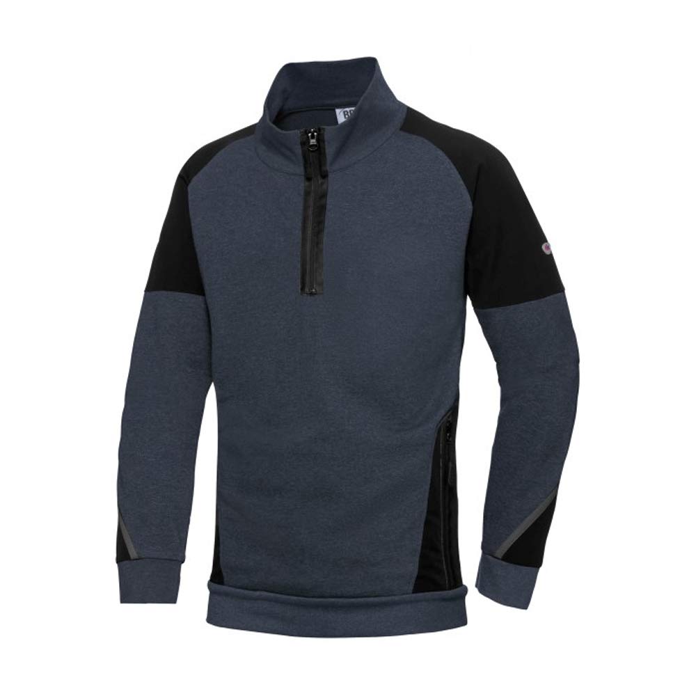 BP 1828-293-1432-XS Herren-Sweatshirt mit halbem Reissverschluss, Lange Ärmel, hoher Kragen mit Reis