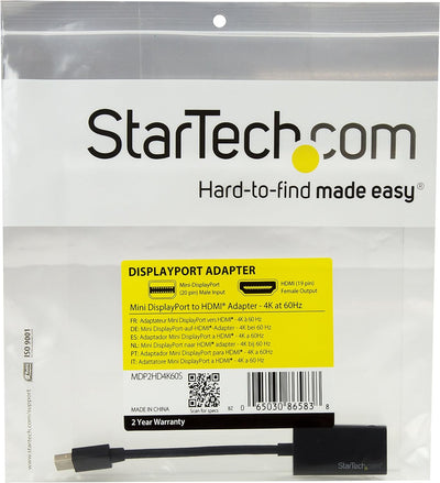 StarTech.com Mini DisplayPort auf HDMI Adapter - Aktiver mDP 1.4 zu HDMI 2.0 Video Kabel - 4K 60Hz -
