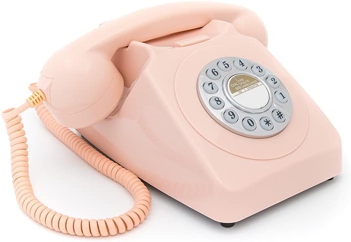 GPO 746PUSHPIN - Nostalgie Telefon im 70er Jahre Design, Rosa Pink Einzelbett, Pink Einzelbett