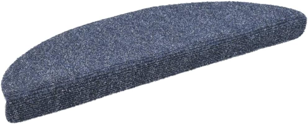 homiuse 15 STK. Selbstklebende Treppenmatten Nadelvlies 56x17x3 cm Blau Treppenstufen Matten Modern