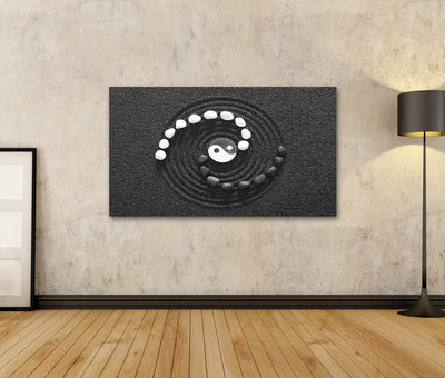 islandburner Bild auf Leinwand Zen Steine Yin Und Yang Wandbild Poster Kunstdruck Bilder Format: 100