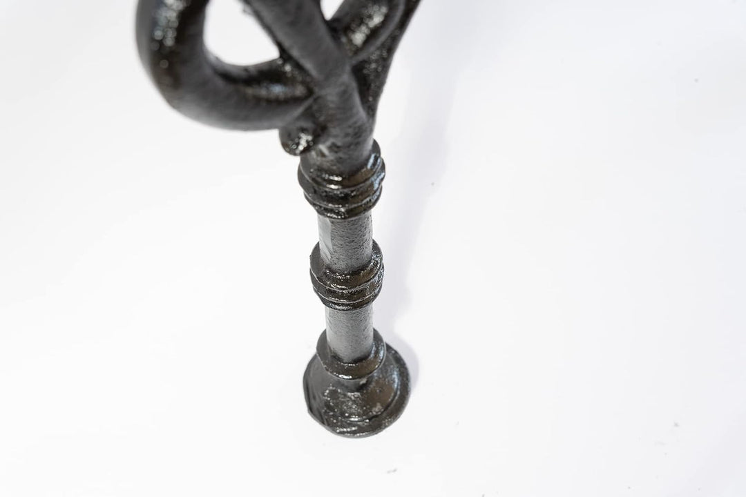 SEZAM Bankfüsse aus Gusseisen Schwarz x 2 Stück, mit Rückenlehne & Armstütze - 54,5 x 35 x 75 cm, fü