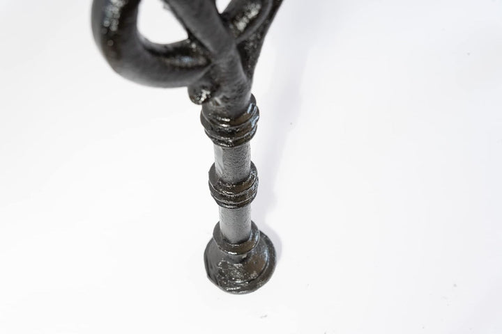 SEZAM Bankfüsse aus Gusseisen Schwarz x 2 Stück, mit Rückenlehne & Armstütze - 54,5 x 35 x 75 cm, fü