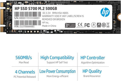 SSD M.2 500GB HP compatible S700 M.2 (2280) S700 500GB, M.2 (2280) S700 500GB