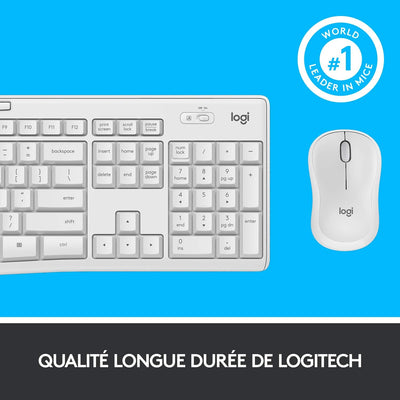 Logitech MK295 kabelloses Tastatur-Maus-Set mit SilentTouch-Technologie, Shortcut-Tasten, optischer