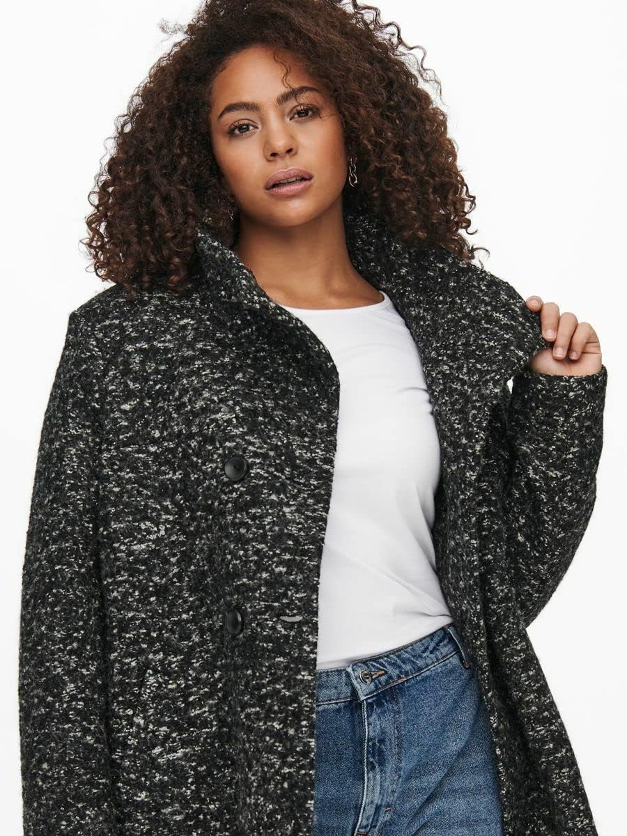 ONLY Carmakoma CARNEWSOPHIA WOOL COAT CC OTW, kombi(blackwhitemelange (177911003)), Gr. M