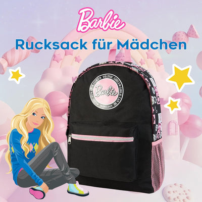 Barbie Kinderrucksack Mädchen, Geräumig Kinderrucksack mit Verstellbaren Trägern, Kindergarten Rucks