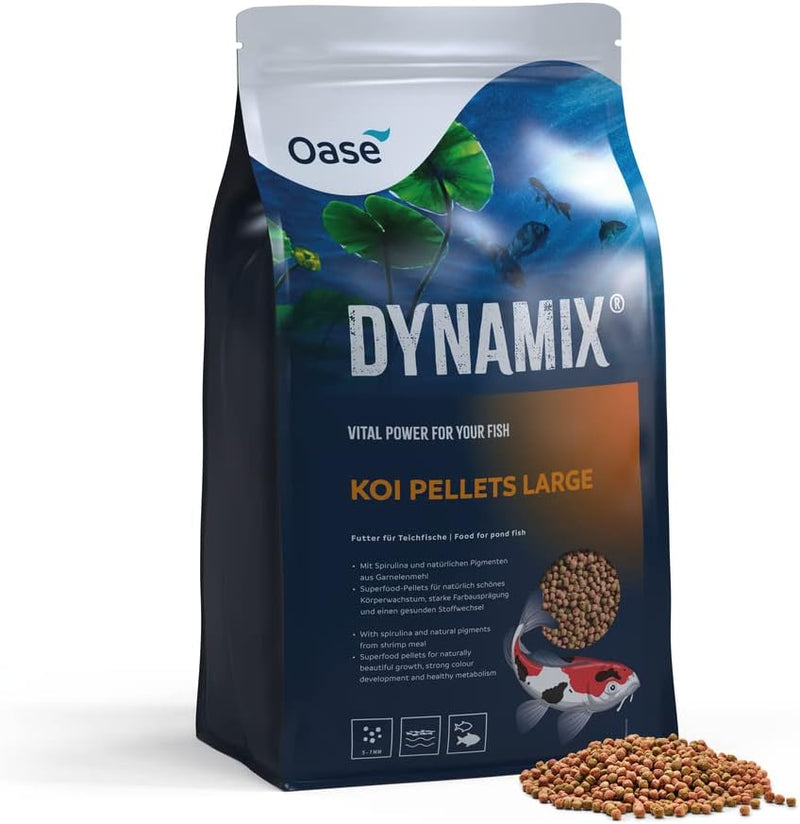 OASE Dynamix Koi Pellet gross 20 L, Fischfutter, Koifutter, Teichfischfutter, 7- 8 mm grosse Pellets