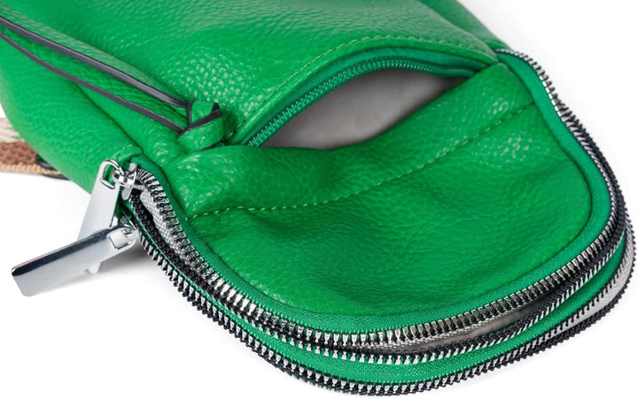 styleBREAKER Damen One Shoulder Rucksack, gemusterter Schultergurt, Einfarbige Crossbody Bag, Cityru