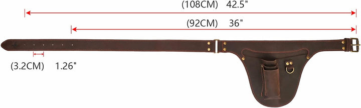 Tourbn Gartenwerkzeugtasche aus Leder, verstellbar, für Elektriker, Tischler, Dunkelbraun, 26 x 22 c