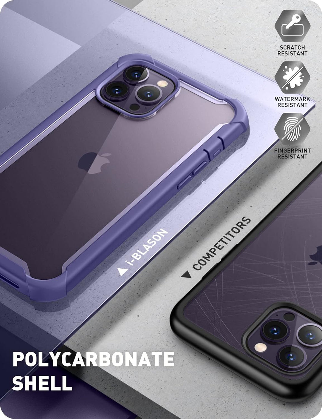i-Blason Ares Series für iPhone 14 Pro 6,1 Zoll (2022 Release), zweilagige, robuste, transparente Bu