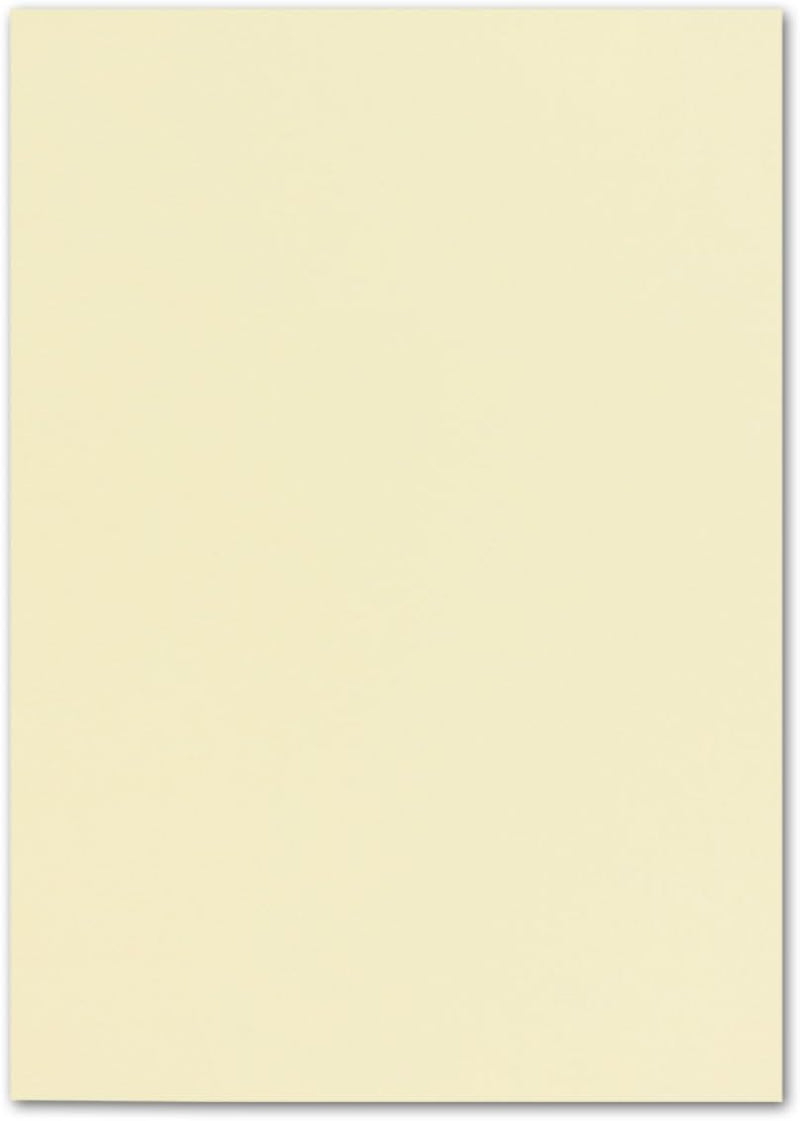 150 DIN A4 Papier-bögen Planobogen - Vanille (Creme) - 240 g/m² - 21 x 29,7 cm - Bastelbogen Ton-Pap