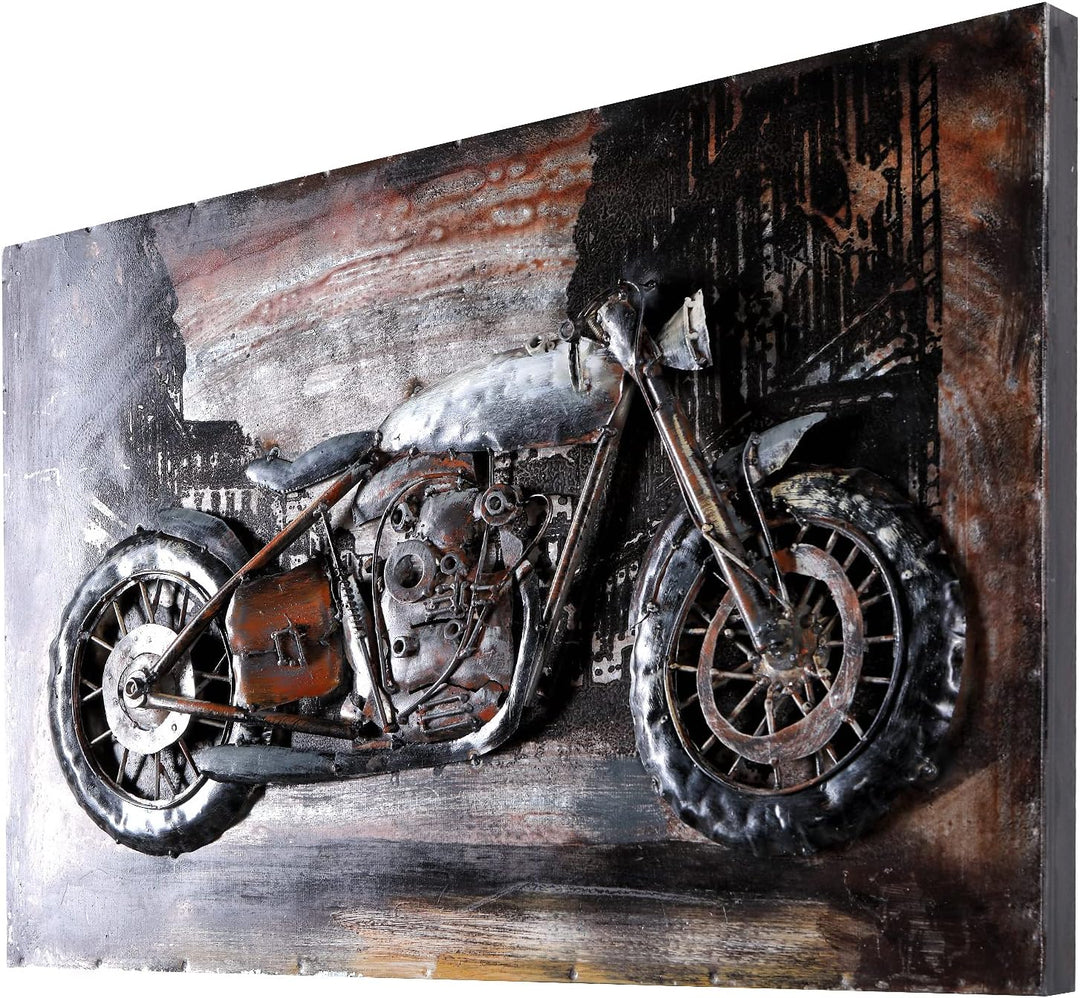 Wandbild Motorcycle 60 x 40 cm Metallbild 3D-Bild Relief Unikat Handmade Motorrad Motiv