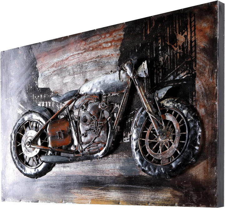 Wandbild Motorcycle 60 x 40 cm Metallbild 3D-Bild Relief Unikat Handmade Motorrad Motiv
