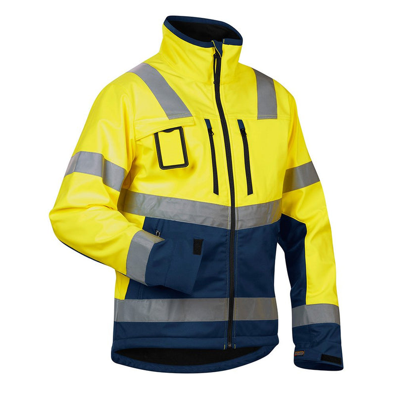 Blåkläder Workwear Warnschutz Softshelljacke 4900, S, gelb/marine, 1 Stück, 67-49002517-3389-S S Gel