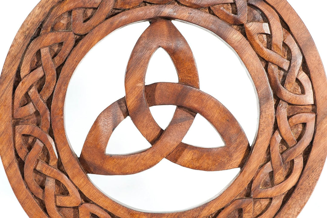 Windalf Celtic Holzbild RIGANI Ø 30 cm Triade Keltsche Hochzeit Wandkunst Handarbeit aus Holz