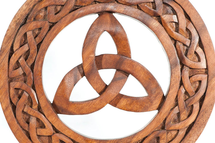 Windalf Celtic Holzbild RIGANI Ø 30 cm Triade Keltsche Hochzeit Wandkunst Handarbeit aus Holz