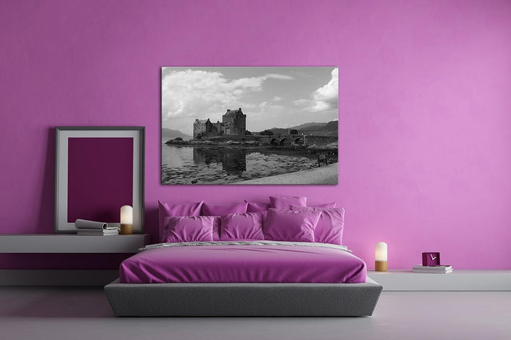 deyoli Altertümliche Burg auf einer Landzunge Effekt: Schwarz/Weiss Format: 60x40 als Leinwandbild,
