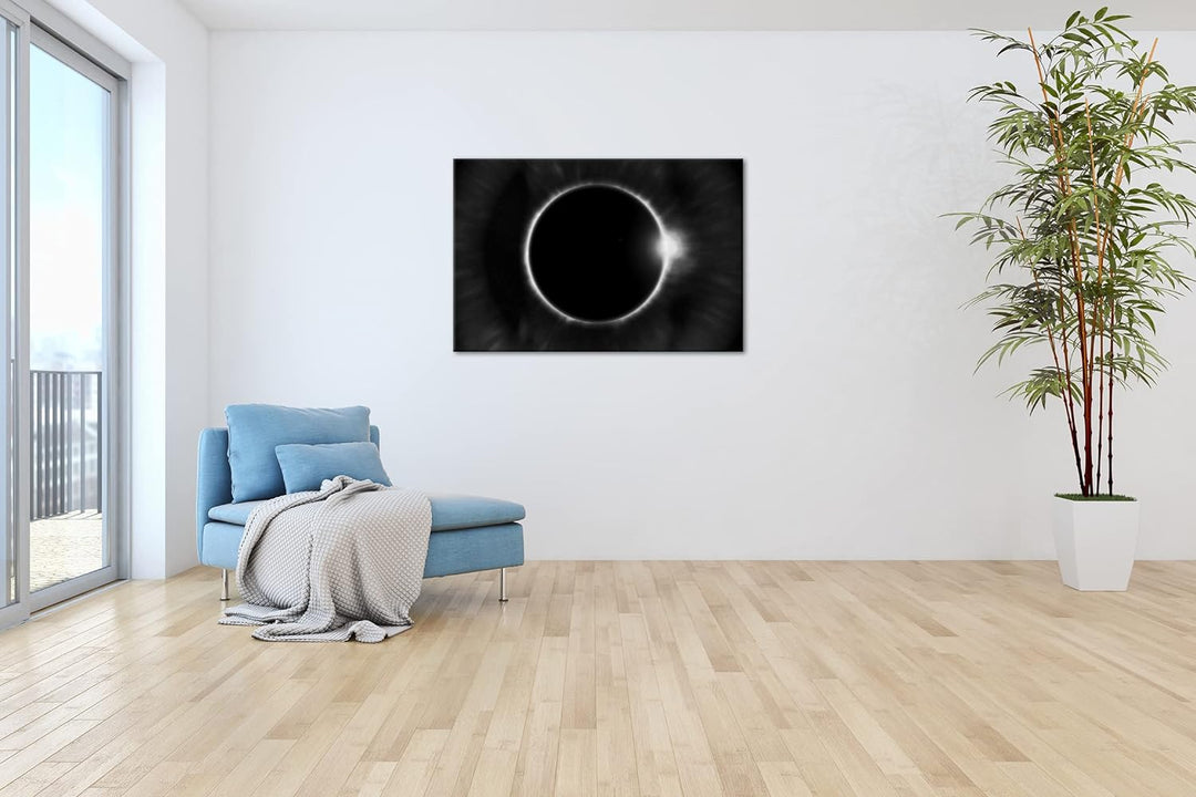 deyoli gewaltige Sonnenfinsternis Format: 80x60 Effekt: Schwarz&Weiss als Leinwandbild, Motiv fertig