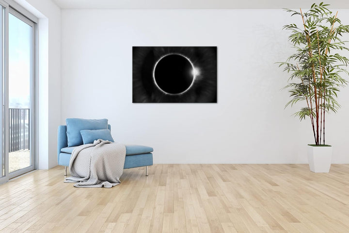 deyoli gewaltige Sonnenfinsternis Format: 80x60 Effekt: Schwarz&Weiss als Leinwandbild, Motiv fertig