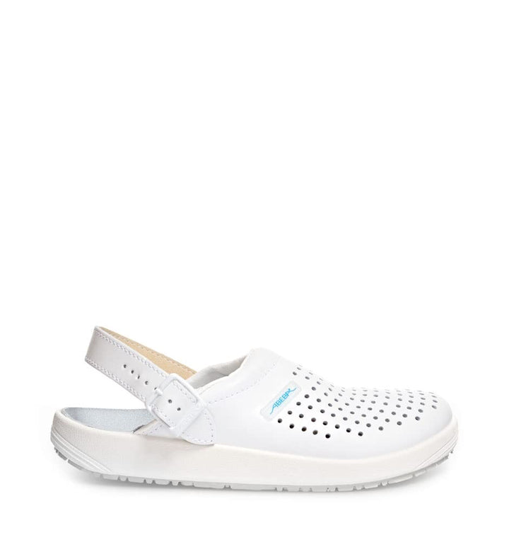 Abeba Clog 9300 - rubber Glattleder weiss, perforiert, zertifiziert, 39 39 EU, 39 EU