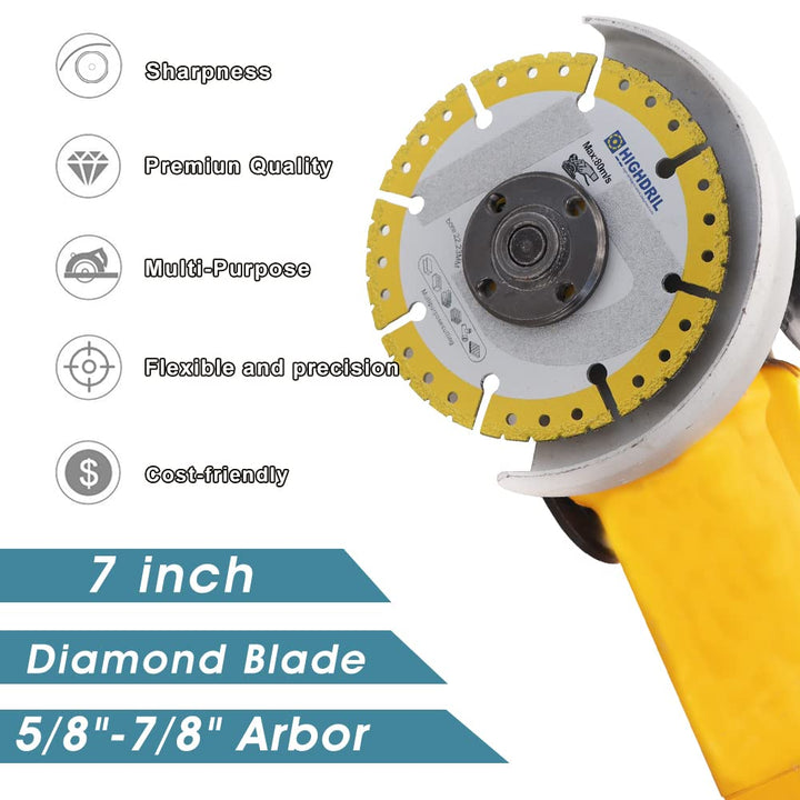 HIGHDRIL Diamant-Metalltrennscheibe - 180mm/ 7 Zoll Hochleistungs-Allzweck-Trennscheibe für Betonsta